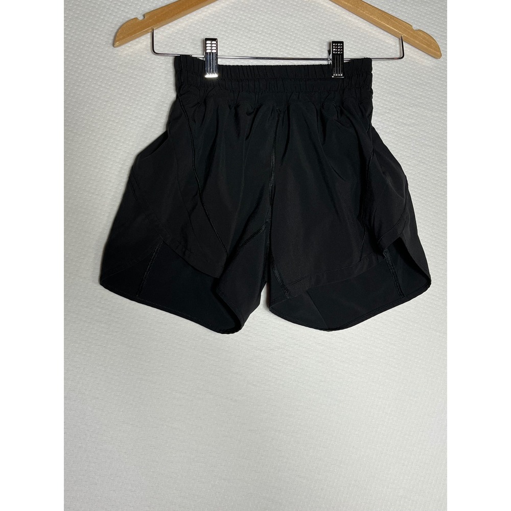 Lululemon Speed Up Shorts Women 2 Black Polyester Lycra Athletic Running Trendy
